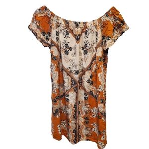 Ecote Urban Outfitters off the shoulder rayon floral dress size M